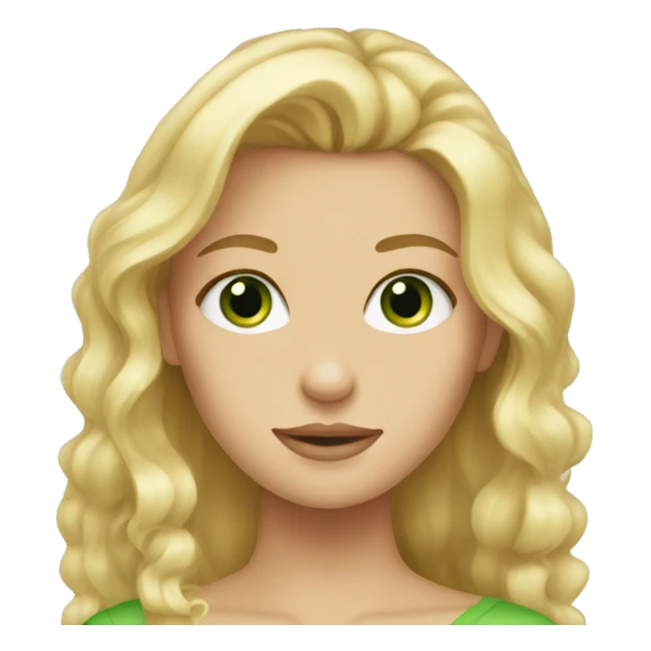 blonde haired girl with green eyes sticker