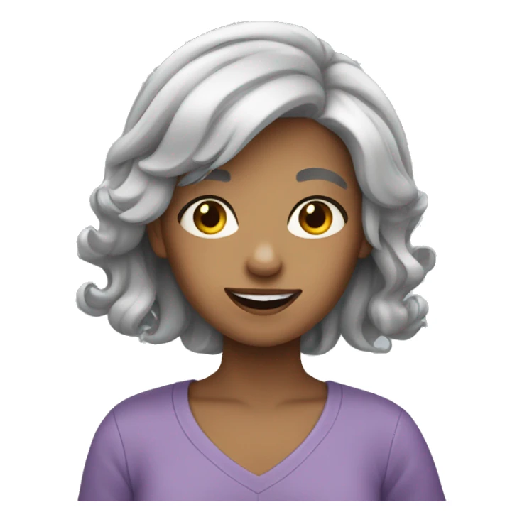 Grey hair girl thumbs u sticker