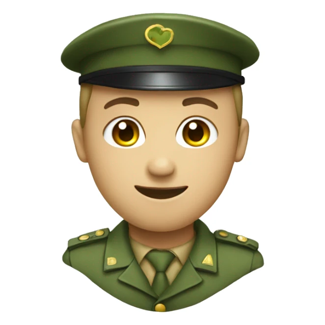 military green heart sticker