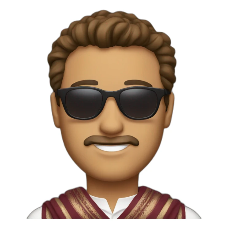 Fancy Italian man with sunglasses, brown hair, and a shawl sticker