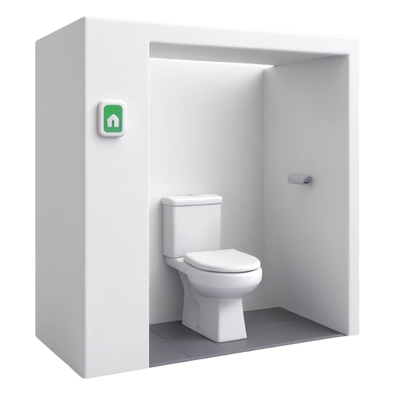 many toilets in a public restroom in 3D emoji style sticker