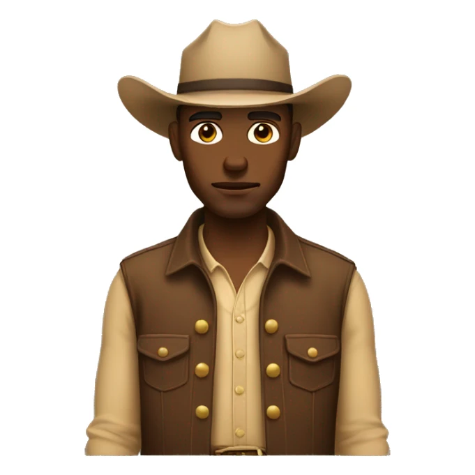 Sad cowboy regular emoji skin tone sticker