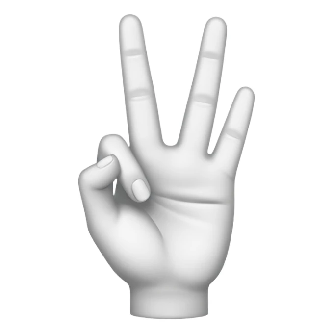 Solid White color Shh finger and hand emoji sticker