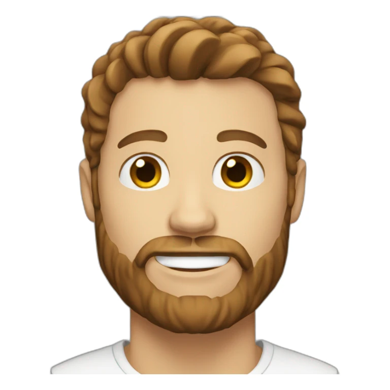 white guy with brown hair and beard sticker