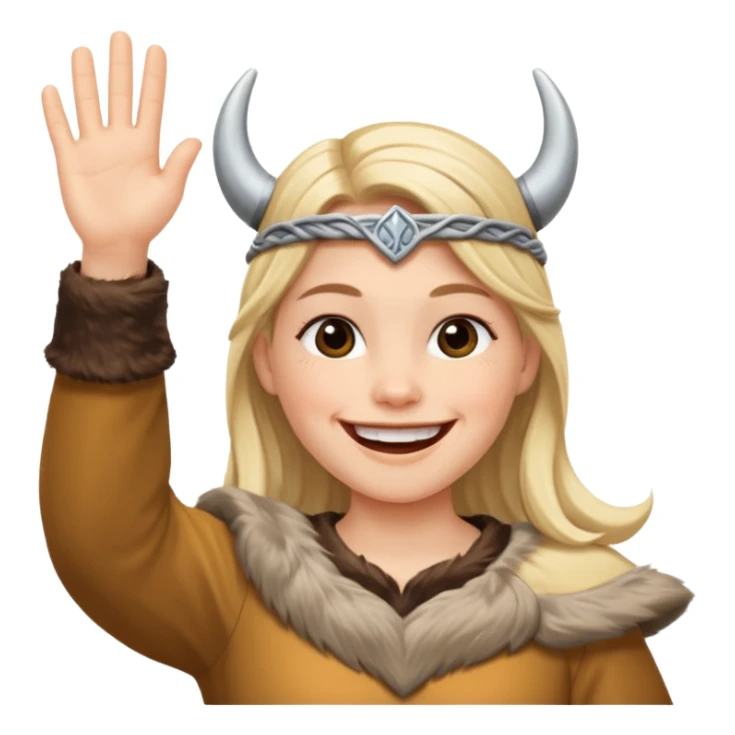 Viki vikingo waving with a big smile sticker