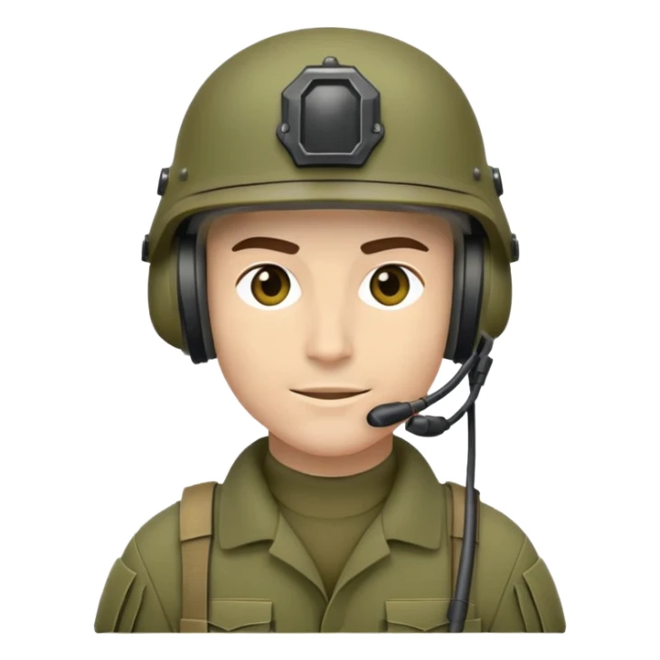 Modern soldier with tactical helmet and headset sticker
