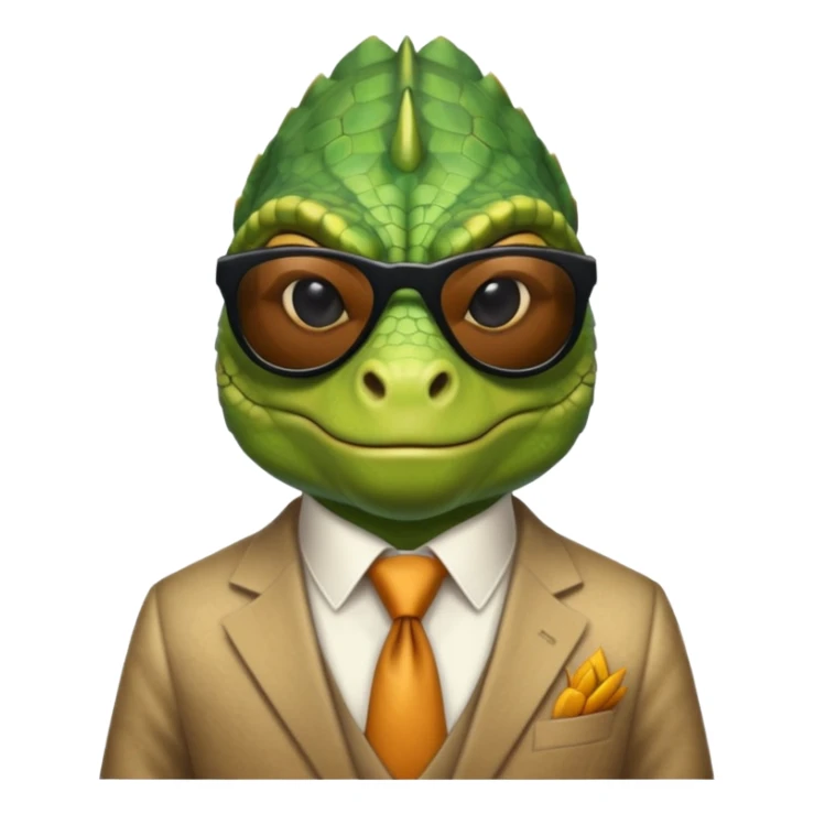 capitalist iguana banker godfather with black sunglasses cynical sticker
