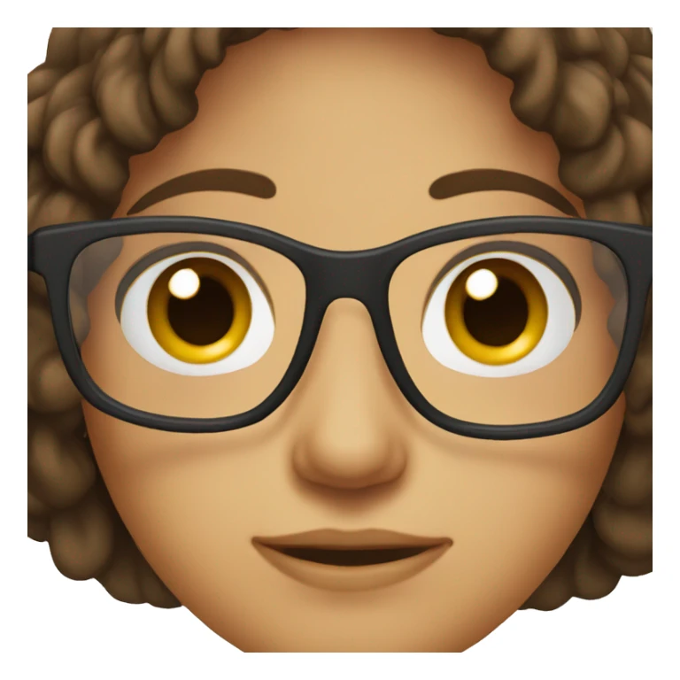 brunette with brown eyes and glasses sticker