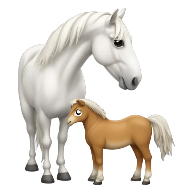 Horse and an owl hugging sticker