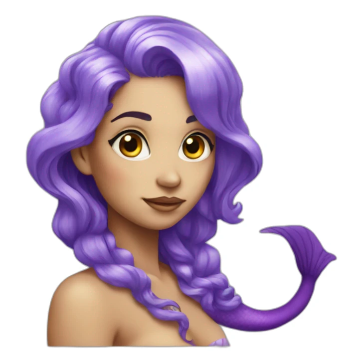 beautiful radioactive mermaid with purple hair sticker