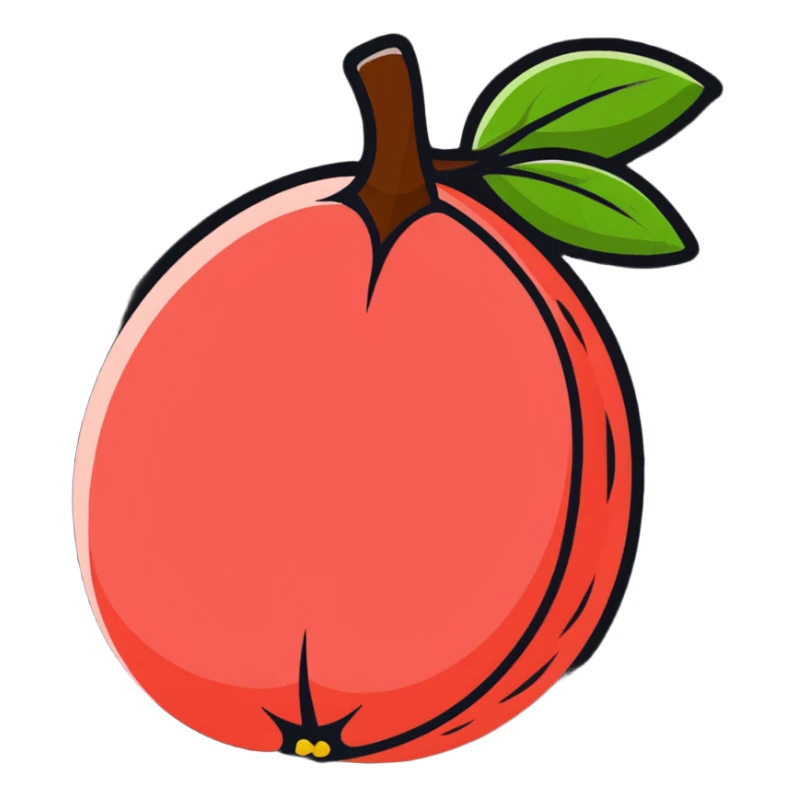 guava, whole and sliced tropical fruit sticker