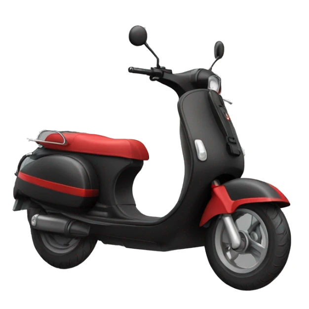 Scooter noir avec bandana rouge attaché au guidon sticker