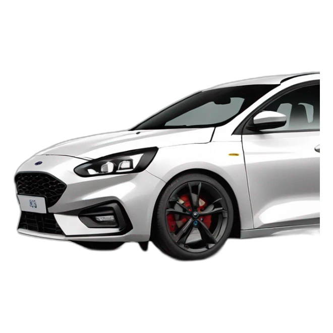 ford focus st line familiar color blanco con matricula que ponga Manel sticker