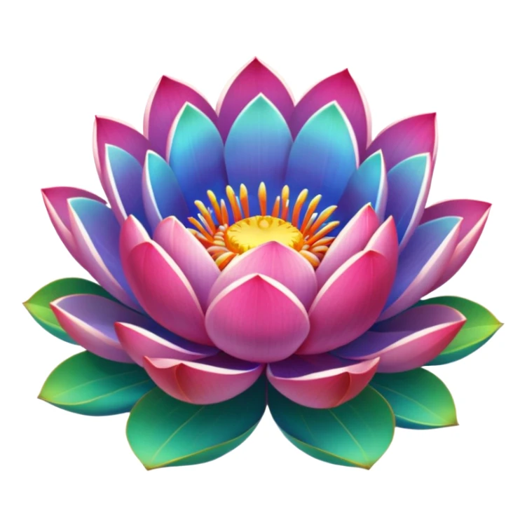 Rainbow lotus sticker