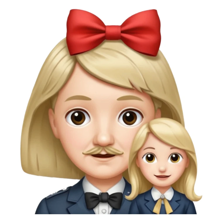 Adolf Hitler Like a girl hair with a bow sticker