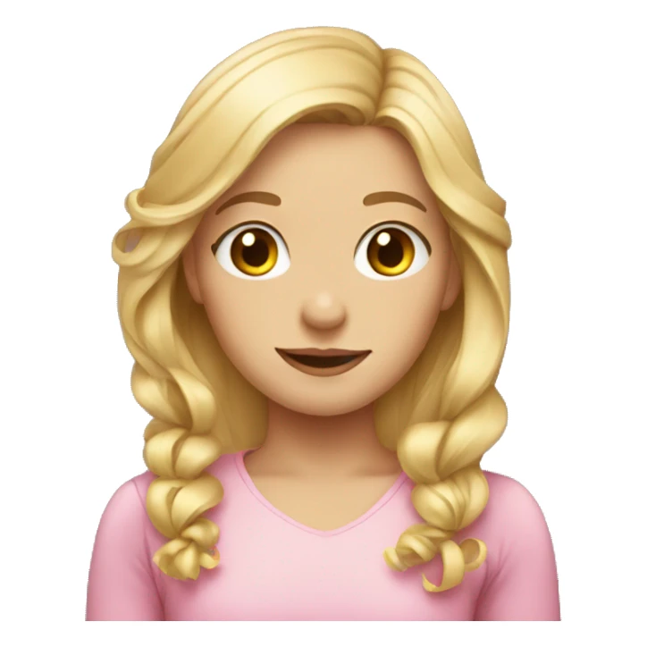 Blond hair girl with a ribbon  sticker