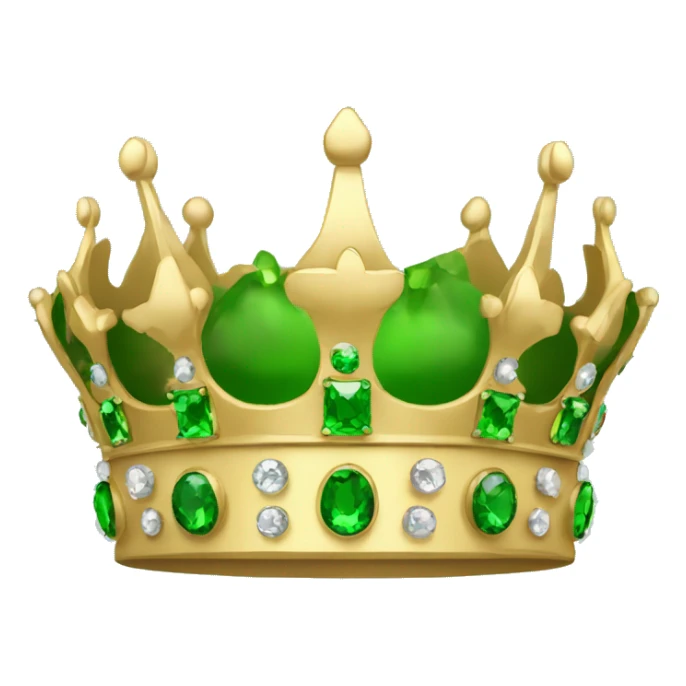 A crown with only green jewels, color #07dfb8ff sticker