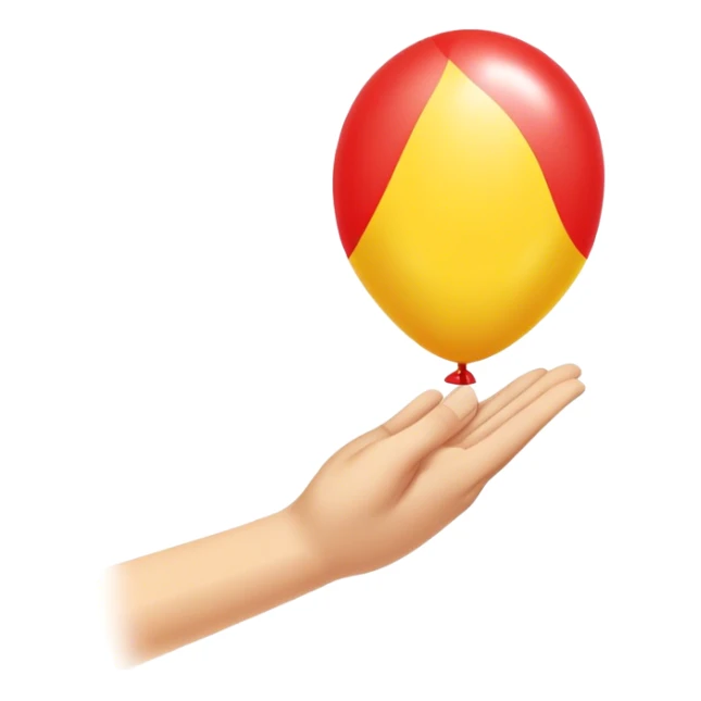 letting go of a yellow-red balloon from hand  sticker