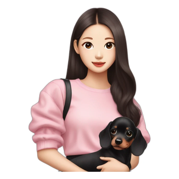 Blackpink Jennie with dachshund sticker