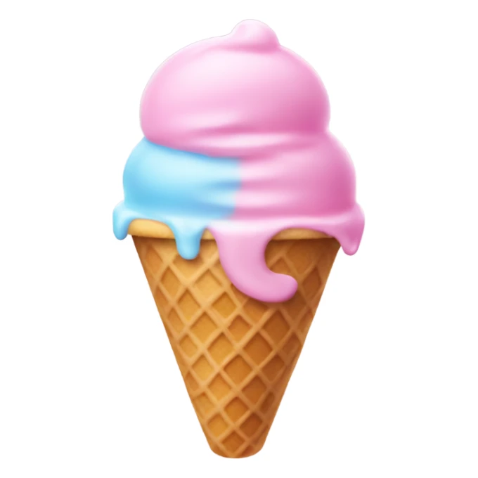 Ice cream with clear pink and blue icing  sticker