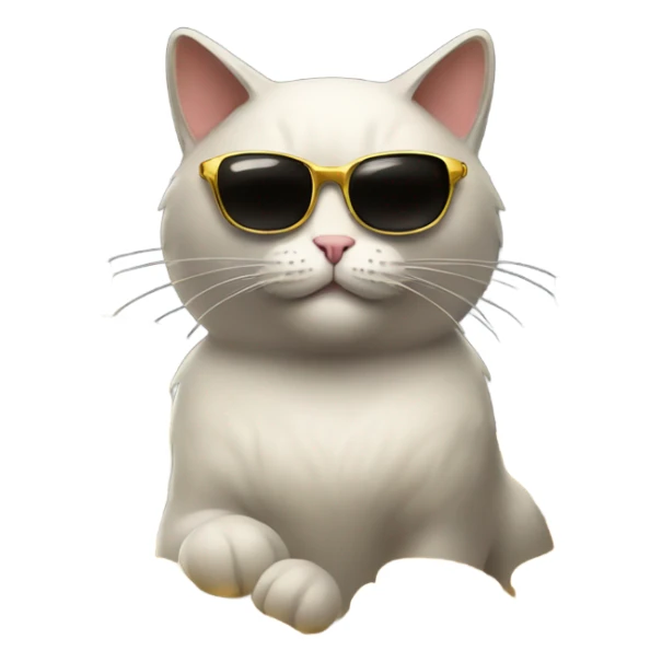 cat in brutal dark glasses with a pile of gold coins sticker