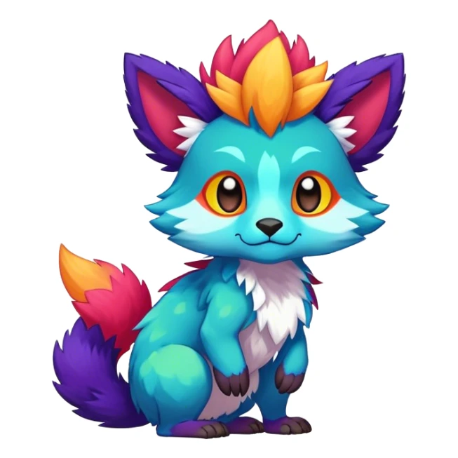 colorful anthro vernid fursona Fakemon sticker