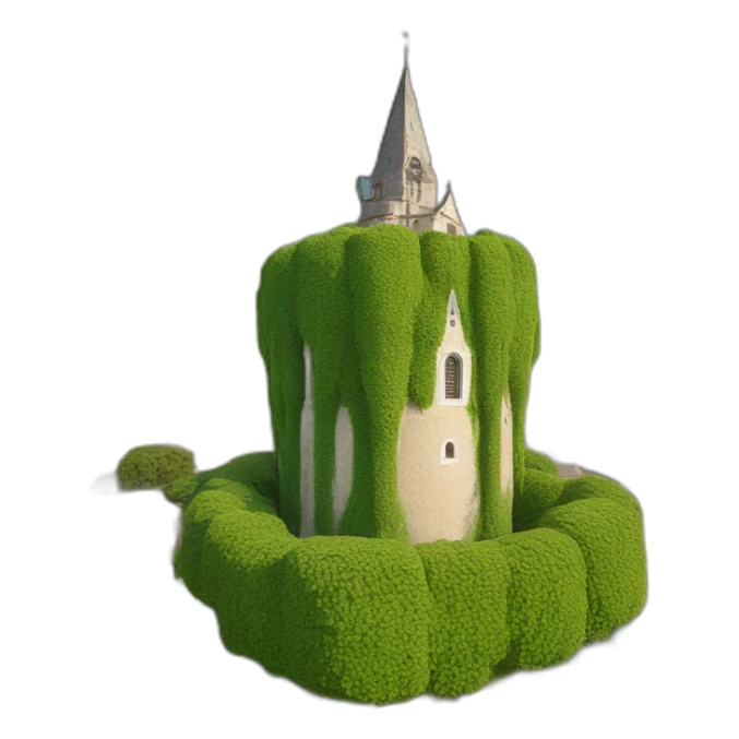 Árbol muy grande al lado de torre de iglesia sticker