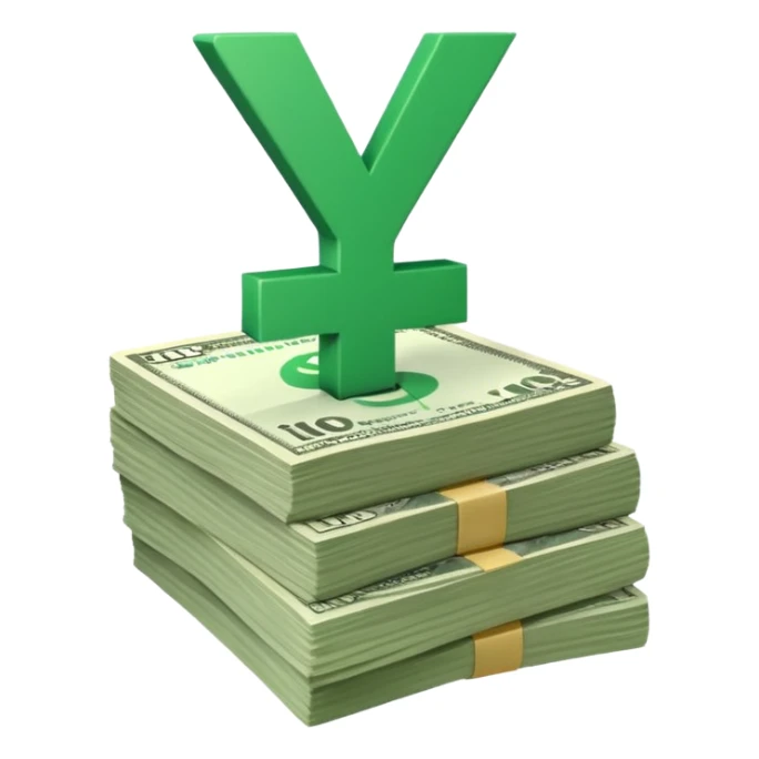 stack of bills facing up with a big green tick in the background sticker