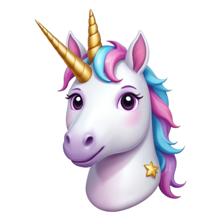 Unicorn with magic stars and a smile sticker