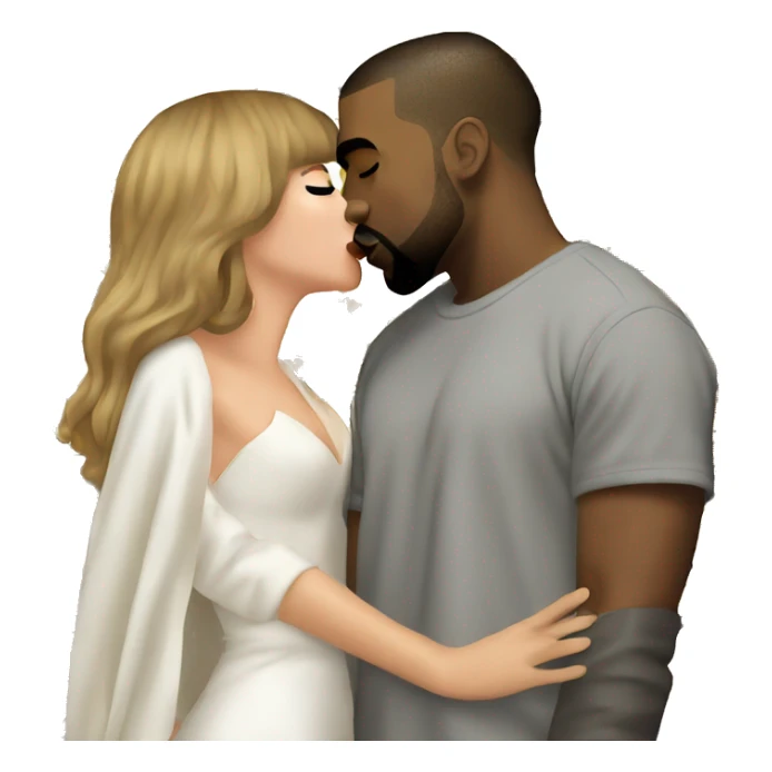 Kanye West and Taylor Swift kissing  sticker