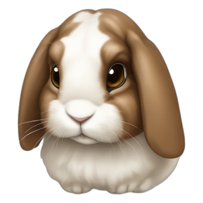 brown holland lop rabbit (portrait, facing forward, iOS 17 style, happy) sticker