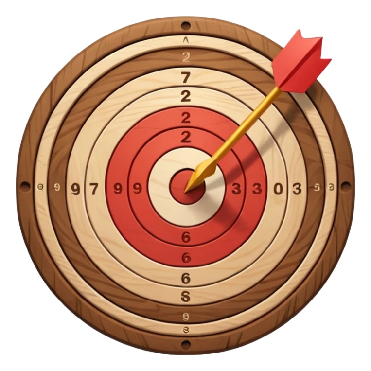 A target with an arrow in the center sticker