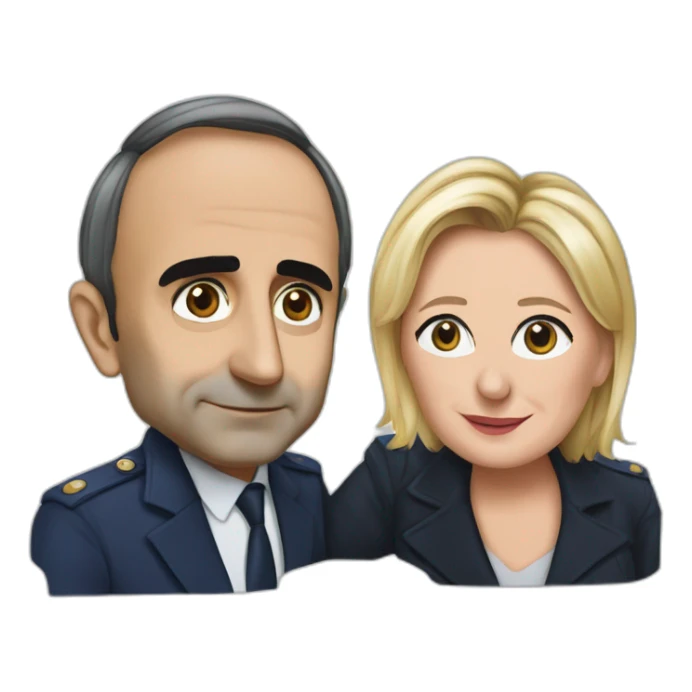 eric zemmour et marine le pen sticker