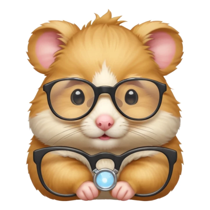 CUTE GOLDEN HAMSTER WITH GLASSES sticker
