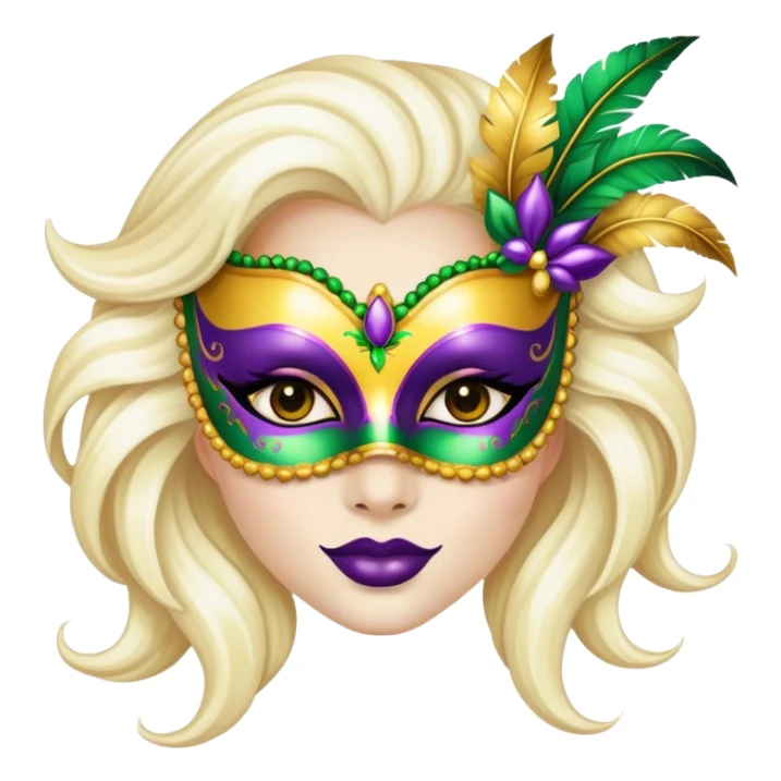 girl mardi gras mask white skin sticker