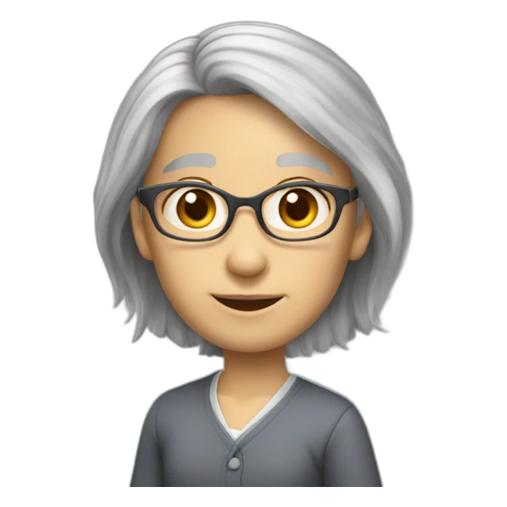 School reunion oriental grey hair teacher sticker