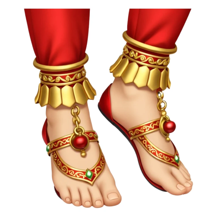 Ghunghroo on feet red and gold small  sticker