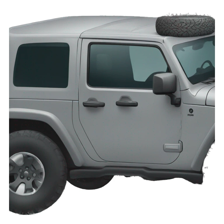 Jeep rubicon grey with a dragon on the door sticker