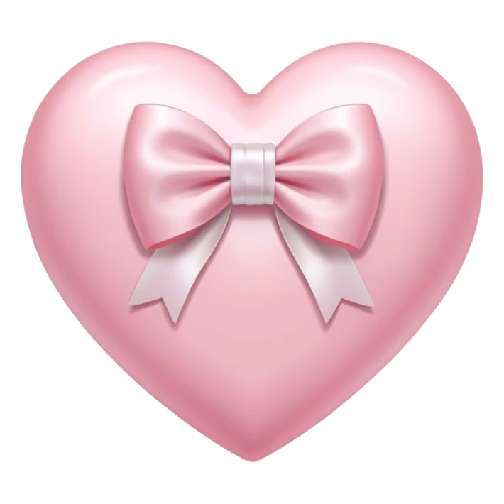 Pastel pink heart with white bow sticker