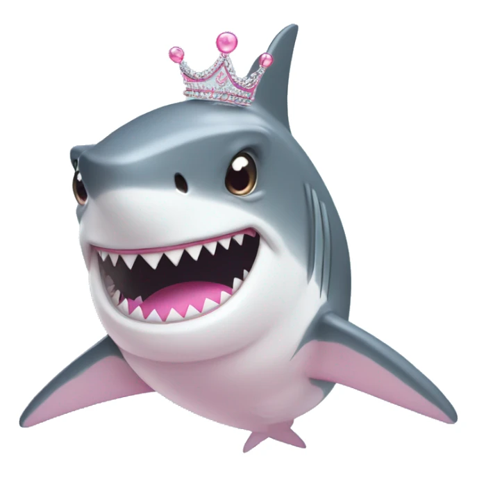 Shark with a pink tutu and tiara  sticker