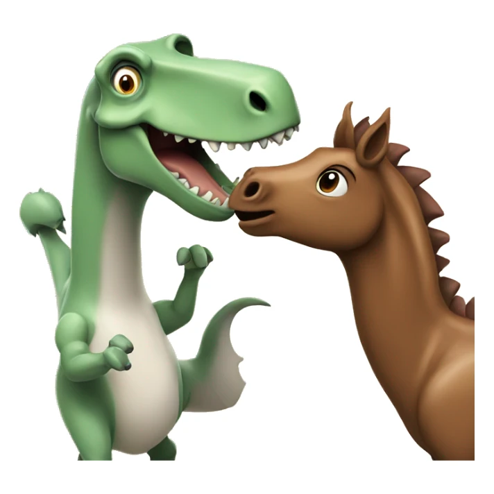 Dinosaur and horse saying hi sticker