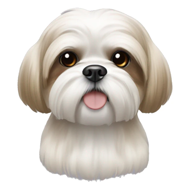White Shih tzu with a couple light brown spots  sticker