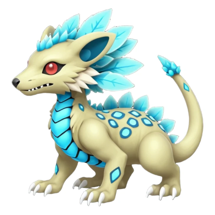 Futuristic WickerBeast-Vernid-Fakémon-Pokémon-creature-fusion (full body) sticker