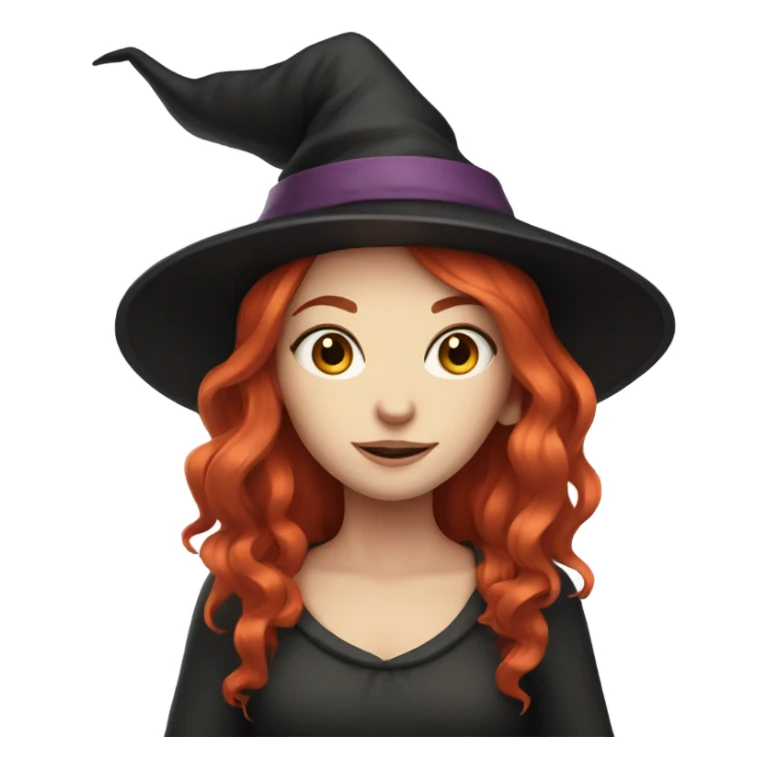 witch girl with red hair and fair skin sticker