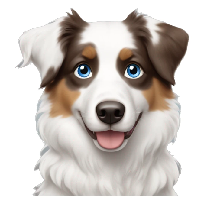 Solid white with a little bit of brown Australian shepherd blue eyes  sticker