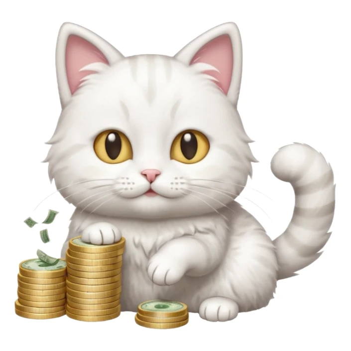 cat doing line of snow with money sticker