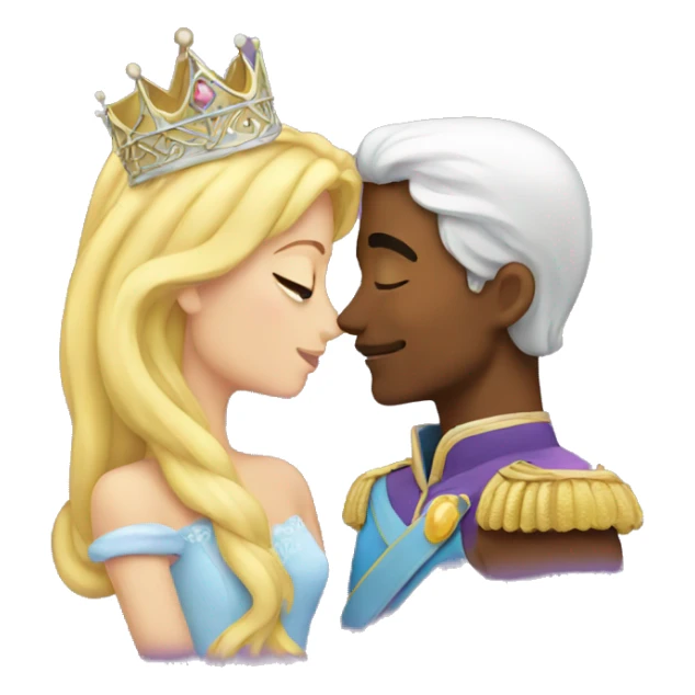 Princess and prince kissing sticker