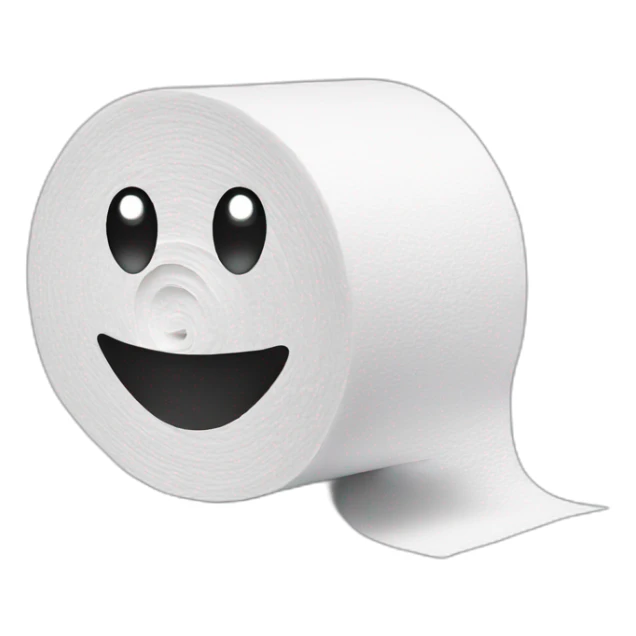 Toilet paper with face sticker