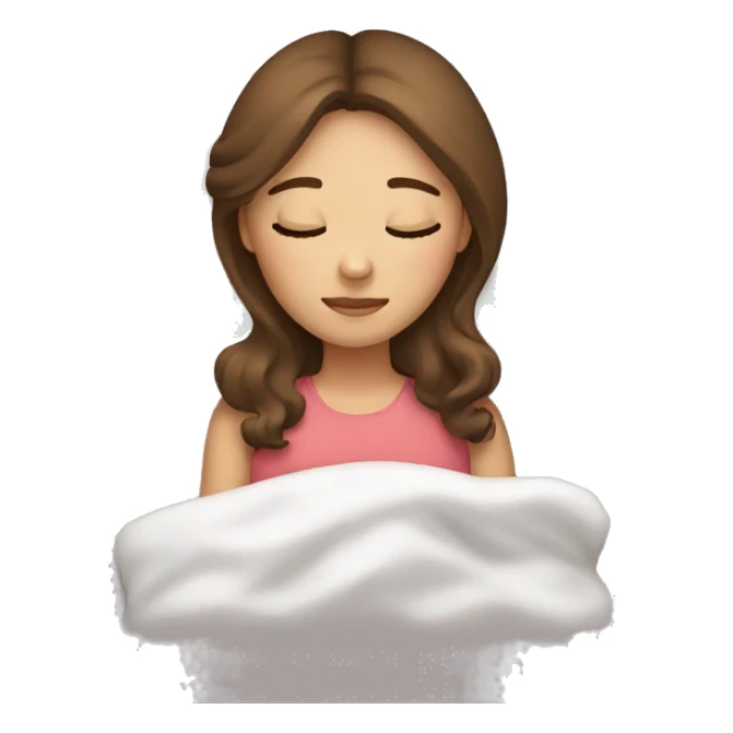 girl with brown hair sleeping sticker
