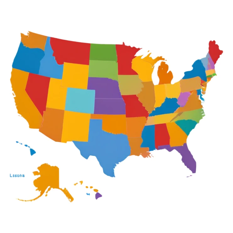 a map of the United States sticker